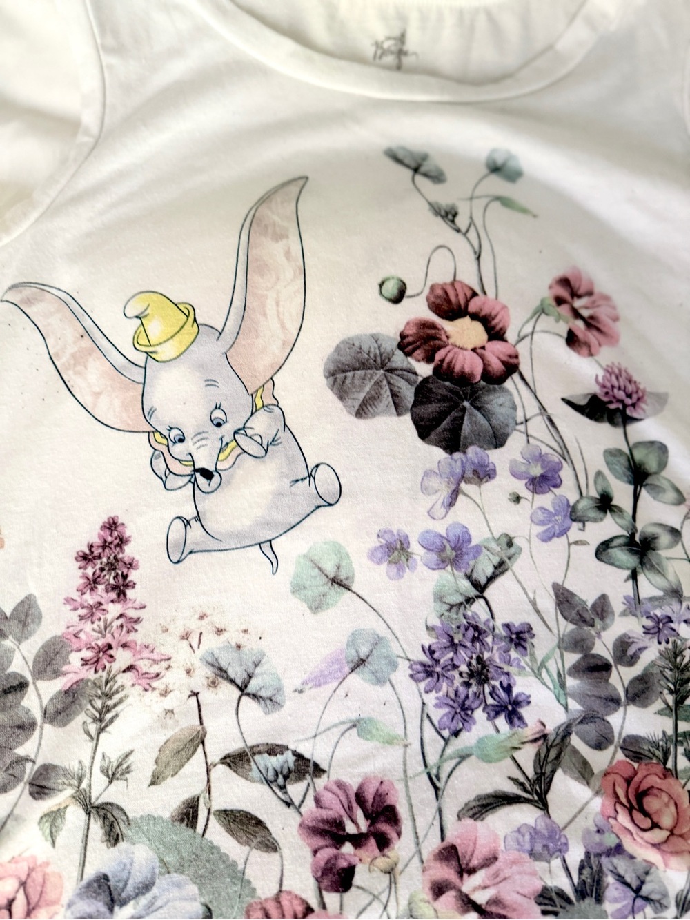 Women’s Dumbo Floral Graphic Tee - White